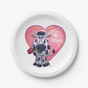 Assiettes En Carton Saint Valentin de la vache