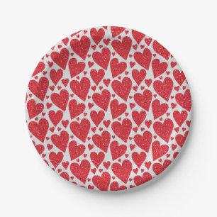 Assiettes En Carton Saint Valentin Mariage Rouge Blanc Parties scintil