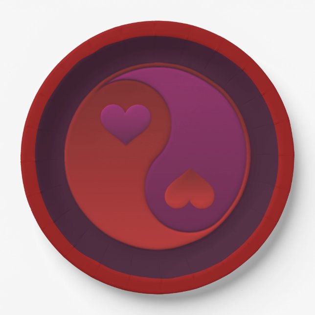 Assiettes En Carton Saint-Valentin Yin Yang (Devant)
