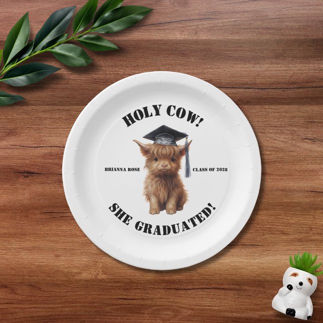 Assiettes En Carton Sainte vache ! Fête de fin d'études (Créateur téléchargé)
