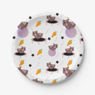 Assiettes En Carton Salle de sport pour cochons d'Inde