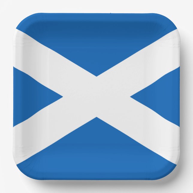 Assiettes En Carton Saltire ~ Drapeau de l'Ecosse (Recto)