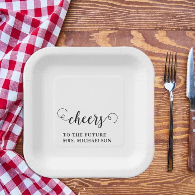Assiettes En Carton Salue Mariée À Être Mariage (Créateur téléchargé)