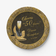 Salutations à 50 ans Black Gold Anniversaire
