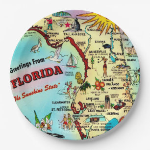 Assiettes En Carton Salutations de Floride