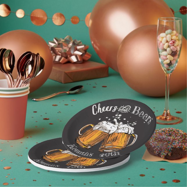 Assiettes En Carton Salutations et bières 60e 40e 50e 30e 21e (Multi)