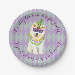 Assiettes En Carton Samoyed de mardi gras