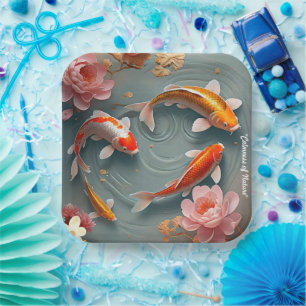 Assiettes En Carton "Sanctuaire de Koi Pond"