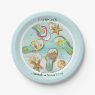 Assiettes En Carton Sandales personnalisées mignonnes et plaque de pap