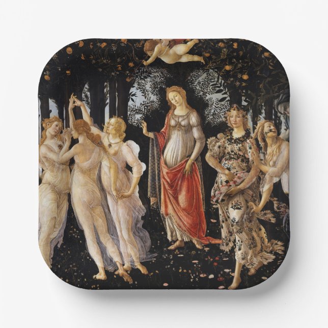 Assiettes En Carton Sandro Botticelli - La Primavera (Recto)