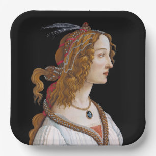 Assiettes En Carton Sandro Botticelli - Portrait de Simonetta Vespucci