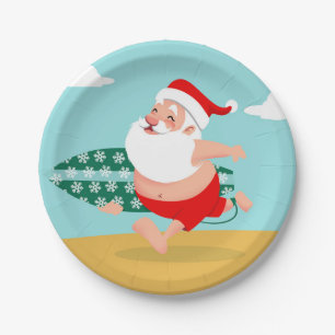 Assiettes En Carton Santa at beach