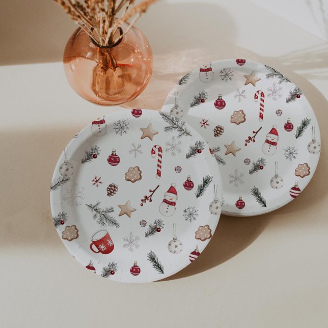 Assiettes En Carton Santa Baby Christmas Baby Shower (Créateur téléchargé)