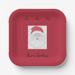 Assiettes En Carton Santa Clause "Ho Ho Ho" Noël