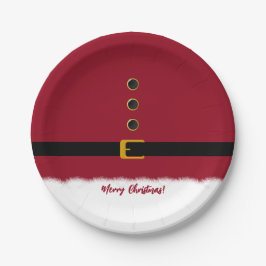 Assiettes En Carton Santas Red Outfit - Noël-