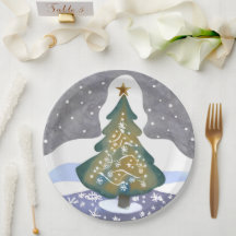 Sapin de Noël | Peinture d'hiver à l'aquarelle