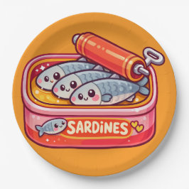 Assiettes En Carton Sardines Dessin Animé Mignon