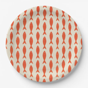 Assiettes En Carton Sardines Rouges Poisson Été