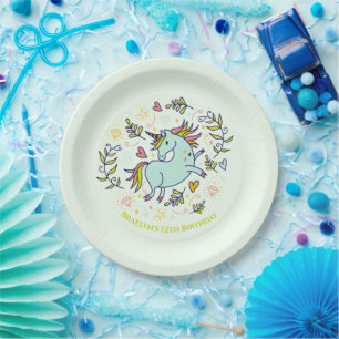 Assiettes En Carton Sassy Unicorn Magique Anniversaire