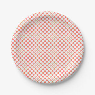 Assiettes En Carton saumon Motif "Kanoko" - Fawn Spot