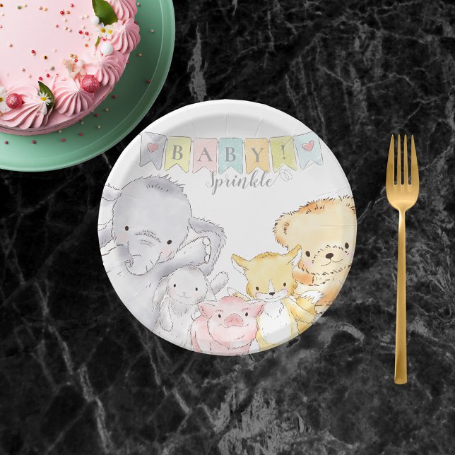 Assiettes En Carton Saupoudrer animal farci | BLANCHE (Créateur téléchargé)
