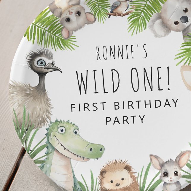 Assiettes En Carton Sauvage! Fête d'anniversaire d'animaux australiens (Créateur téléchargé)