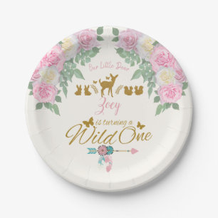 Assiettes En Carton Sauvage - premier anniversaire