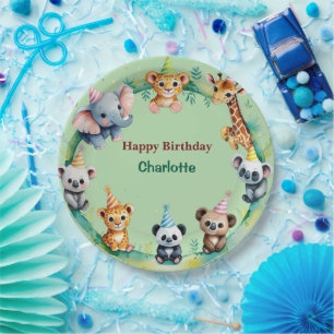 Assiettes En Carton Sauvage Tropical Une Jungle Safari Animaux Anniver