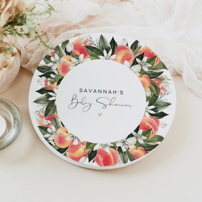Assiettes En Carton SAVANNAH Little Peach Baby shower (Créateur téléchargé)