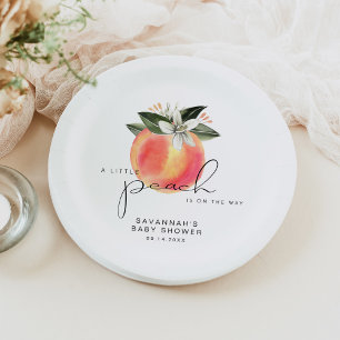 Assiettes En Carton SAVANNAH Little Peach Baby shower