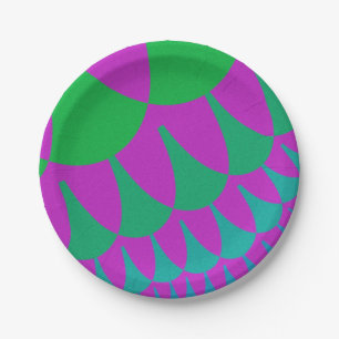 Assiettes En Carton Scales de dragon vert