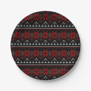 Assiettes En Carton Scandinave, serviettes de tricot