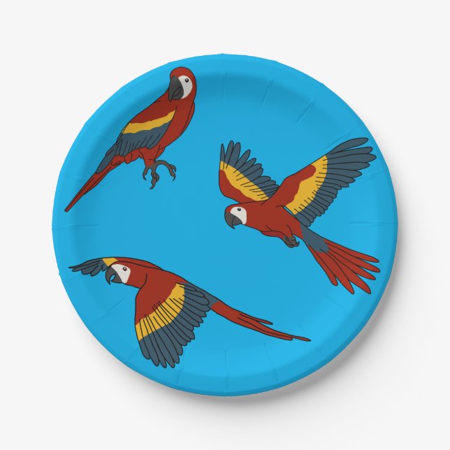 Assiettes En Carton Scarlet Macaw (Devant)