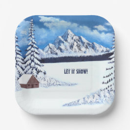 Assiettes En Carton Scène hivernale merveilleuse