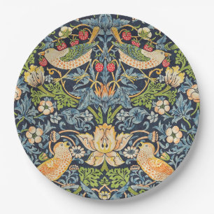 Assiettes En Carton Schéma floral William Morris Strawberry Thief