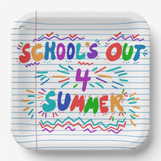 Assiettes En Carton School’s Out Loose Leaf Paper Invitation
