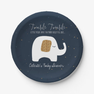 Assiettes En Carton Scintillement peu de plat de baby shower