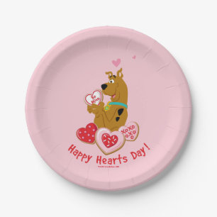 Assiettes En Carton Scooby-Doo - Joyeuse Journée des Coeurs