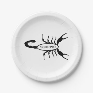 Assiettes En Carton Scorpio noir Scorpion étoile