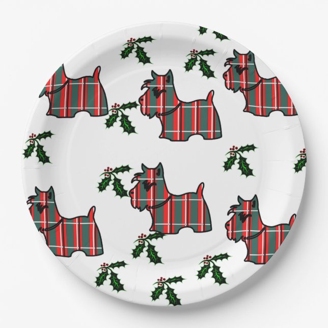 Assiettes En Carton Scottish Terrier (Devant)