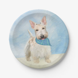 Assiettes En Carton Scottish Terrier Wheaten Dog Painting Art original