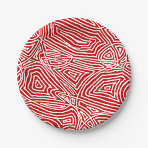 Assiettes En Carton Scribbleempreintes rouges