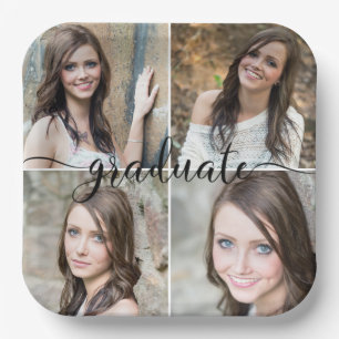 Assiettes En Carton Script moderne GRADUATE 4 photo Collage