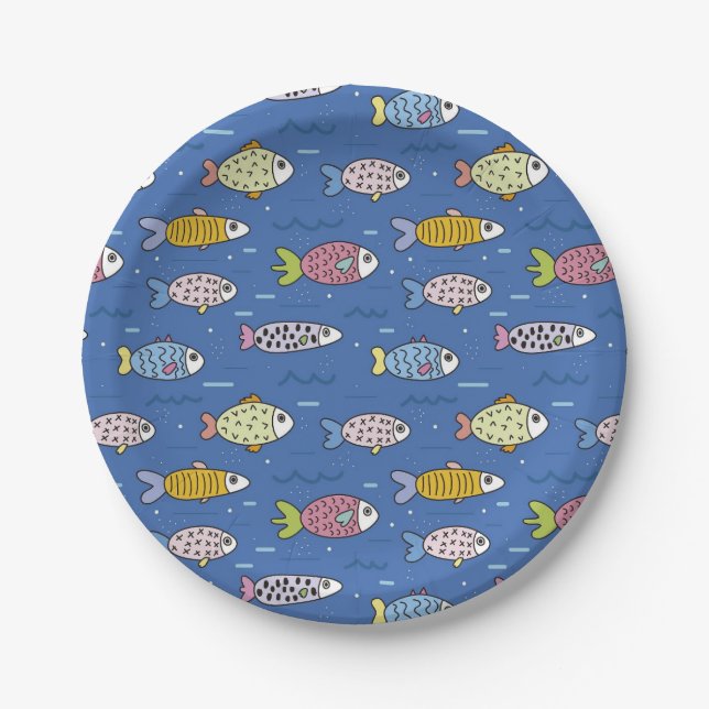 Assiettes En Carton Sea Fish Party (Devant)