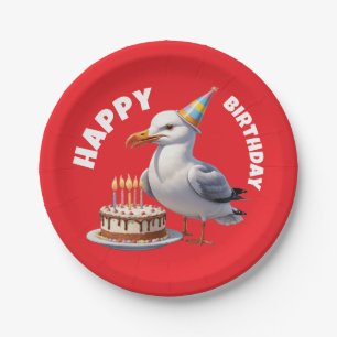 Assiettes En Carton Seagull portant anniversaire casquette