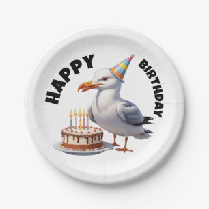 Assiettes En Carton Seagull portant anniversaire casquette