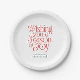 Assiettes En Carton Season of Joy Holiday Plates Personalized