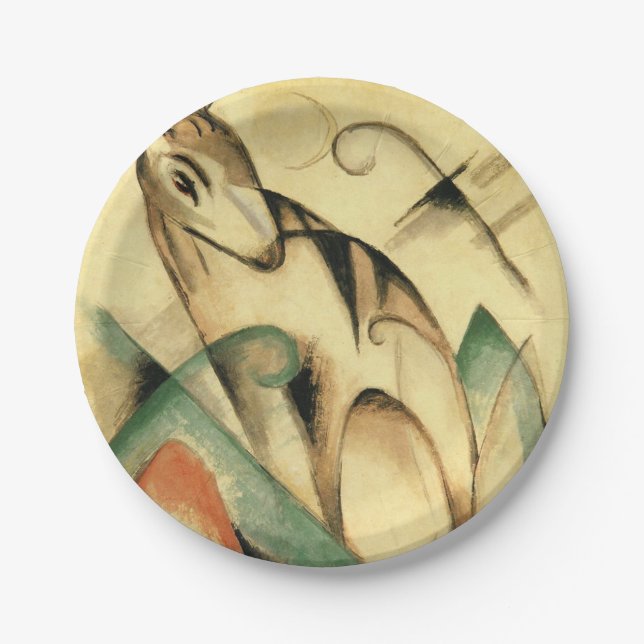 Assiettes En Carton Seated Mythical Animal (par Franz Marc) (Devant)