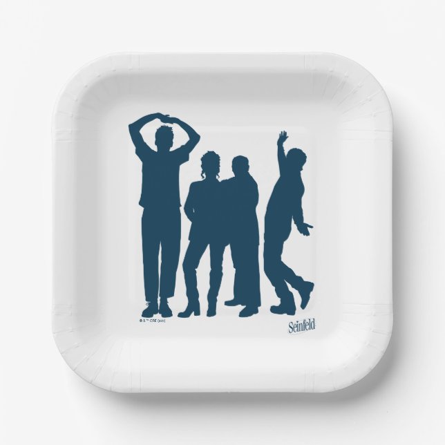 Assiettes En Carton Seinfeld | Graphique de silhouette de groupe (Recto)