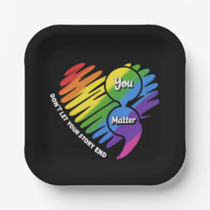Assiettes En Carton Semikolon Prévention du suicide LGBTQ Santé mental